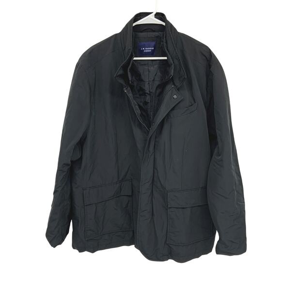 J.M. Haggar Outerwear Water Resistant Black Coat Jacket Full Zip with Pockets - Picture 1 of 10